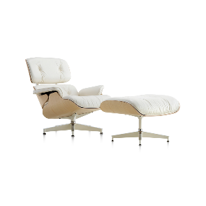 Eames Lounge Chair &amp; Ottoman / White Ash