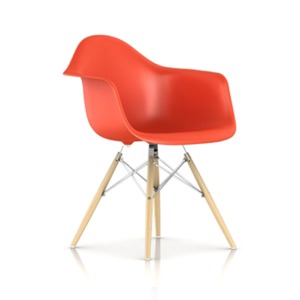 Eames Molded Plastic Arm Chair / Dowel Base / Chrome